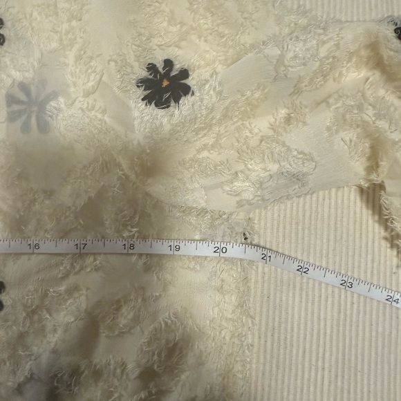 Cream and Black Embellished Sheer Boxy Blouse - Picture 8 of 10